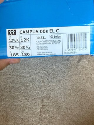 Adidas Campus 00s Niños Negro Blanco. Talla 30/5