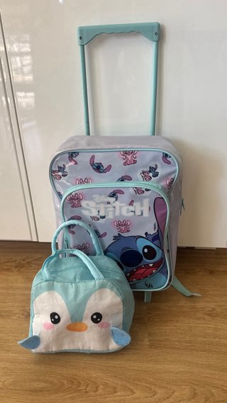Mochila Escolar Stitch y Lonchera con ruedas