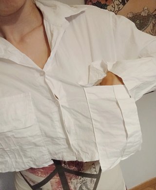 Camisa crop top blanca, talla única