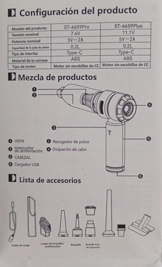 Mini Aspiradora Inalámbrica Portátil