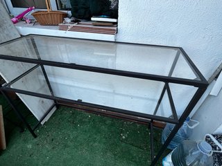Mesa recibidor cristal y metal