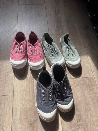 Lote 3 pares zapatillas lona talla 30