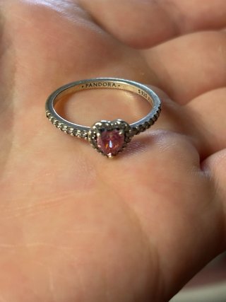 Anillo Pandora Corazón Rosa y Plata