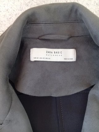 Cazadora Zara efecto ante gris