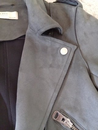Cazadora Zara efecto ante gris