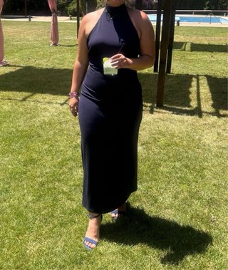 Vestido largo azul oscuro para boda