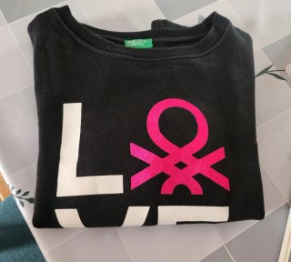 Sudadera Benetton Negra Talla L