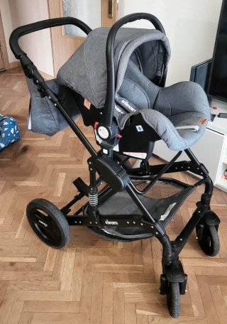 Carrito Bebé 3 en 1 Gris