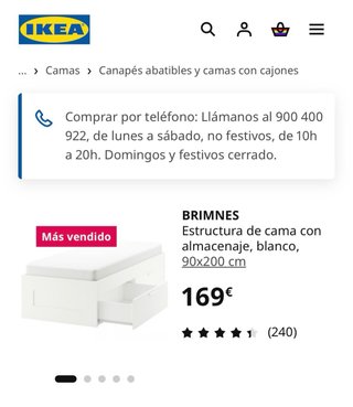 Cama IKEA BRIMNES poco uso