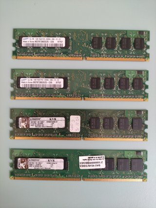 Memoria RAM 1GB DDR2 667Mhz PC5300 pack 4 unidades