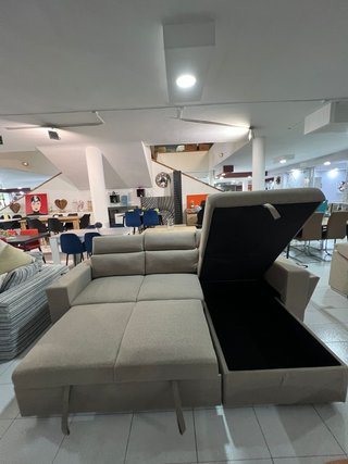 SUPER OFERTA SOFA CAMA BRSIL BEIGE CON REPOSA VASO