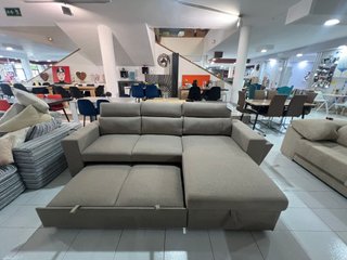 SUPER OFERTA SOFA CAMA BRSIL BEIGE CON REPOSA VASO