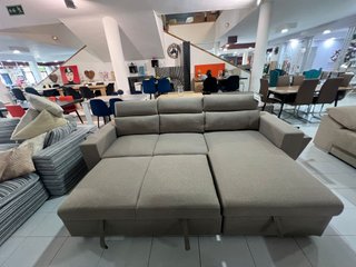 SUPER OFERTA SOFA CAMA BRSIL BEIGE CON REPOSA VASO