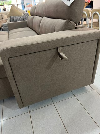 SUPER OFERTA SOFA CAMA BRSIL BEIGE CON REPOSA VASO