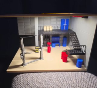 Diorama iluminado Oficina mecânica 1/64