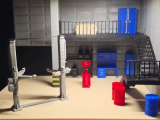 Diorama iluminado Oficina mecânica 1/64