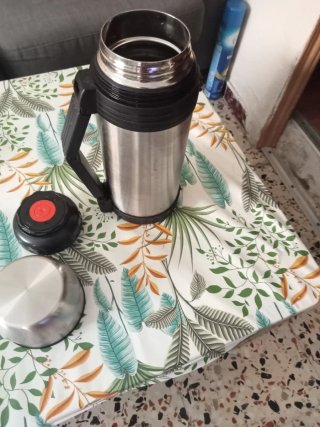 Termo café o agua acero inoxidable con asa 1 litro