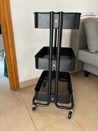 Carrito organizador negro 3 niveles de IKEA