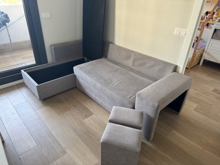 Sofá Chaiselongue Gris Tela