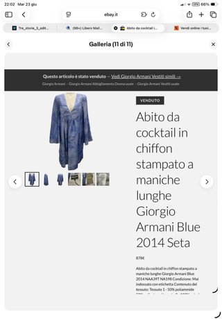 Abito Giorgio Armani Collection, schiffon di seta