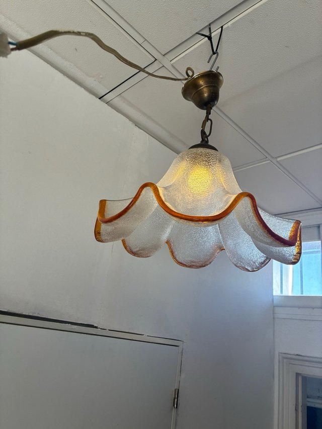 Lámpara Vintage Cristal Murano Naranja