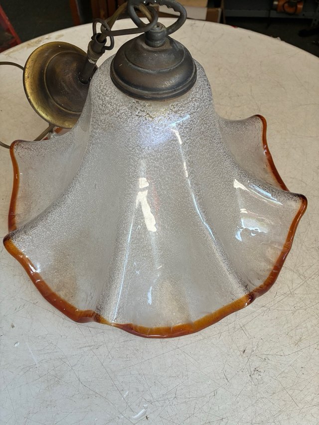 Lámpara Vintage Cristal Murano Naranja