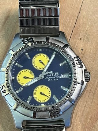 Reloj Lotus Multifunción Azul y Plateado
