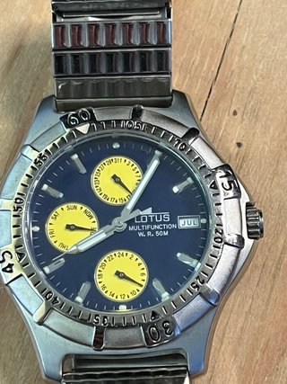Reloj Lotus Multifunción Azul y Plateado
