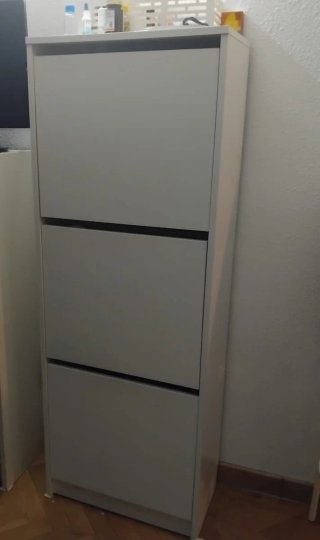 Zapatero IKEA BISSA 3 Puertas Abatibles Gris Blanc
