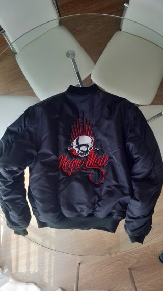 Chaqueta Bomber Negro-Mate