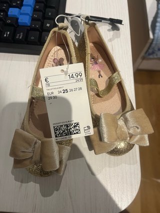 Zapatos H&M Niña Dorados con Lazo