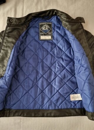 Chaqueta de CUERO REAL negra para niños de 7 años