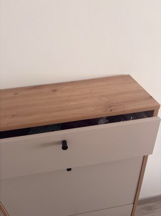 Zapatero moderno 3 cajones madera y metal