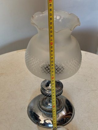 Lámpara de mesa vintage cristal y metal