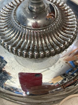 Lámpara de mesa vintage cristal y metal