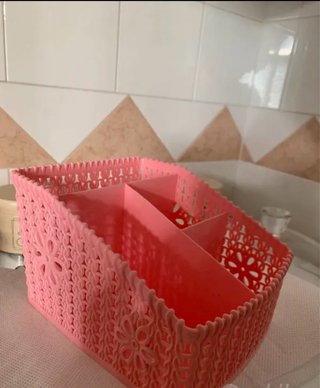 Porta posate rosa in plastica