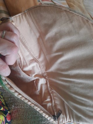Bolso Piel y Yute Dorado y Gris