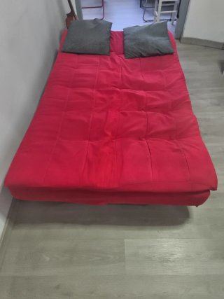 Sofá Cama Rojo y Gris