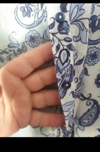 Camicia leggera cotone fantasia blu