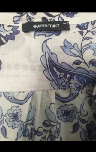 Camicia leggera cotone fantasia blu