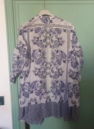 Camicia leggera cotone fantasia blu