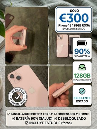 iPhone 13 128GB Rosa - Excelente Estado