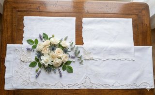 Lenzuolo Pizzo di Burano Cotone Bianco