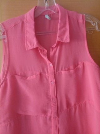 Blusa sin mangas Bershka rosa talla L