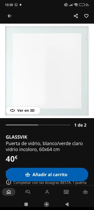 Puerta de vidrio GLASSVIK 60x64 cm