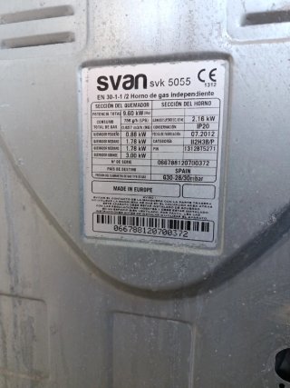 Cocina de gas Svan