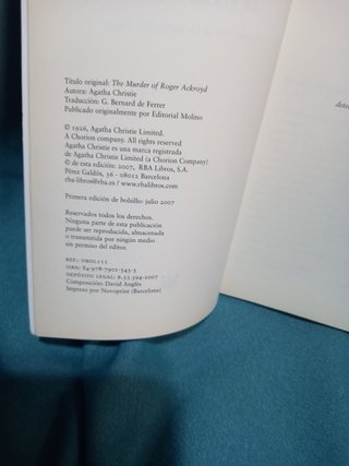 Libro El asesinato de Roger Ackroyd