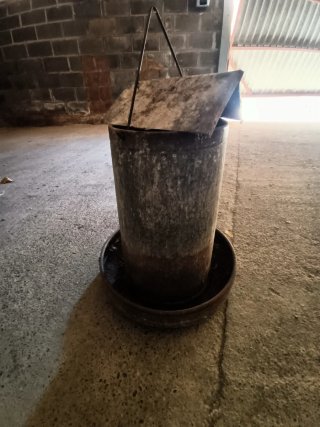 Comedero para pollos/gallinas metálico
