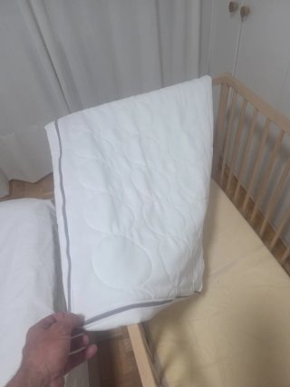 Cuna madera natural + colchón y ropa