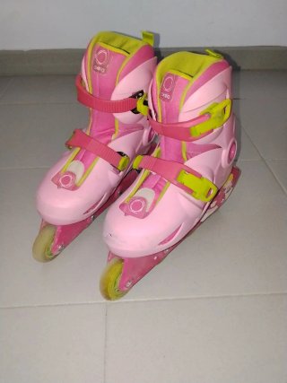Patines y Protecciones Niña Rosa